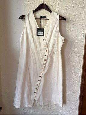 NWT Able White Sleeveless 100% Cotton Midi Dress